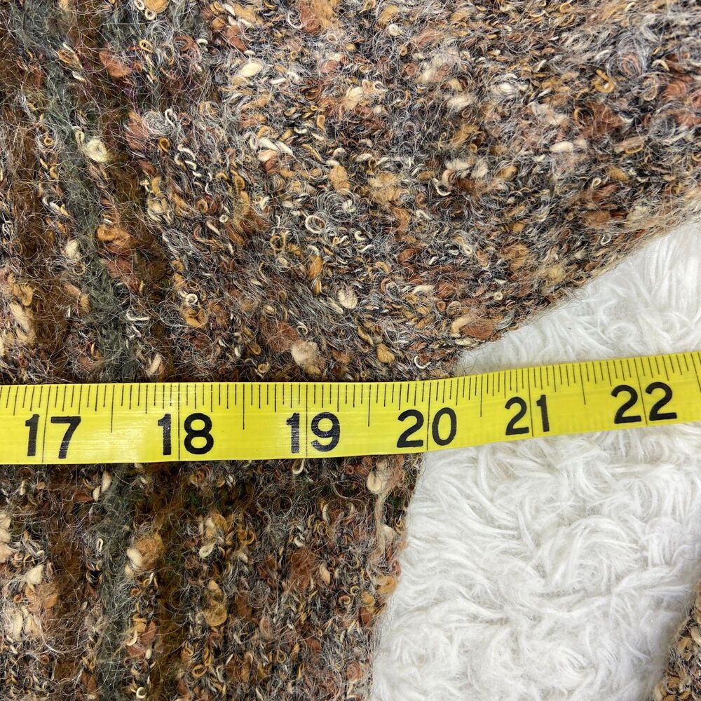 Vtg Lise J. Mohair Wool Mix Plaid Brown Long Sleeve Pullover Sweater Womens sz S - Picture 4 of 5
